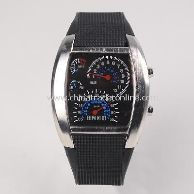 RPM Turbo Blue Flash LED Watch BRAND NEW Gift Sports Car Meter Dial Men