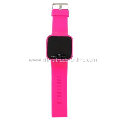 Silicone Touch Screen Creative Red LED Flashing Wristband Watch rose red