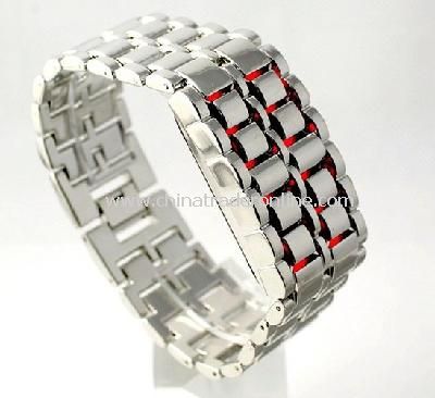 Stainless Steel LED RED Digital Unsex Bracelet Watch from China
