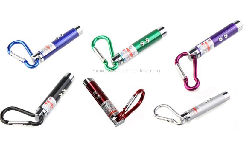 2 in 1 Red Laser Pointer 2 LED+1 Red Laser Mini Keychins LED Light (6pcs)