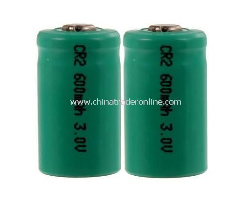 CR2 3.0V 600mAh Rechargeable Li-ion Battery 2pcs from China