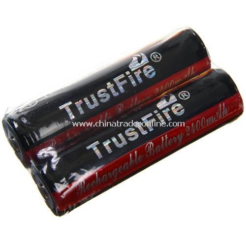 TrustFire 18650 2400mAh 3.7V Lithium Rechargeable Battery 2pcs from China