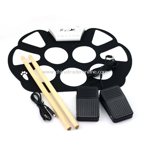 W758 Portable 9 Pad Drum Roll-Up Drum Kit High Quality Material