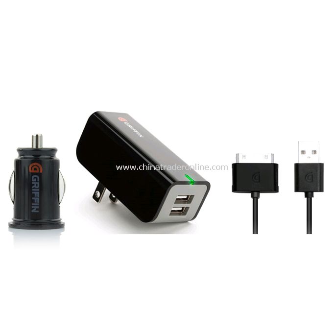 Griffin Dual USB 2A Car Charger AC Adapter for iPhone/iPad/iPod