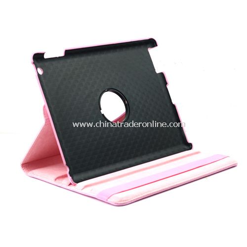 iPad 2/3 360 Rotating Magnetic Leather Case Smart Cover Stand Pink