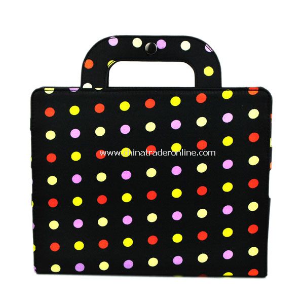 Stylish Black dot Portable PU Leather Bag Case Cover Hand Bag Case Protector for iPad 2 iPad 3 from China