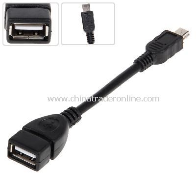 USB 2.0 Female to Mini 5 Pin Male USB OTG Host Extension Cable -Black