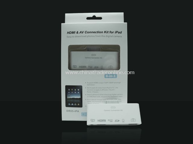 6 in 1 HDMI Dock Connection Kit Adapter Multi Card Reader for iPad 1/2/3 iPhone 4/4S iPod Touch 4 from China