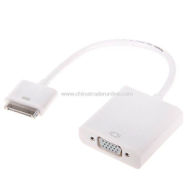 Compact Dock 30-Pin to VGA Female Cable Adapter for iPad -White