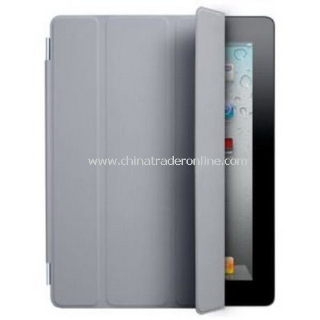 iPad 2 Smart Cover Case Black Leather(gray) from China