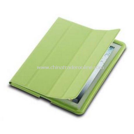 iPad 2 Smart Cover Case Black Leather(Green) from China