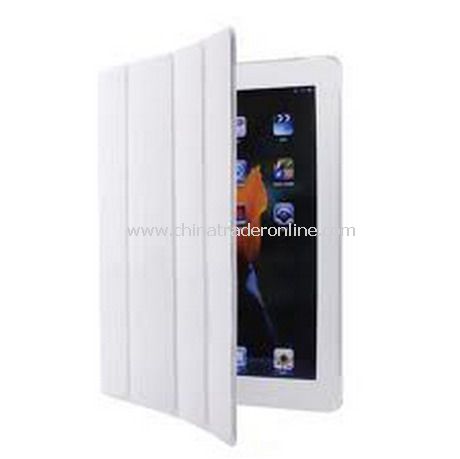 iPad 2 Smart Cover Case Black Leather(white) from China