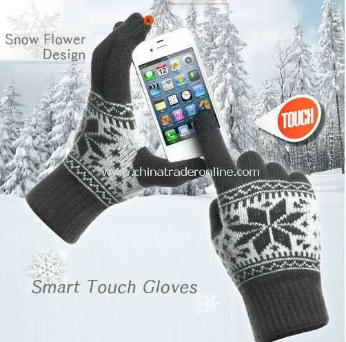 New Ladies Warm Wool Blends Touch Screen Gloves For iPhone iPod Smart Phones from China