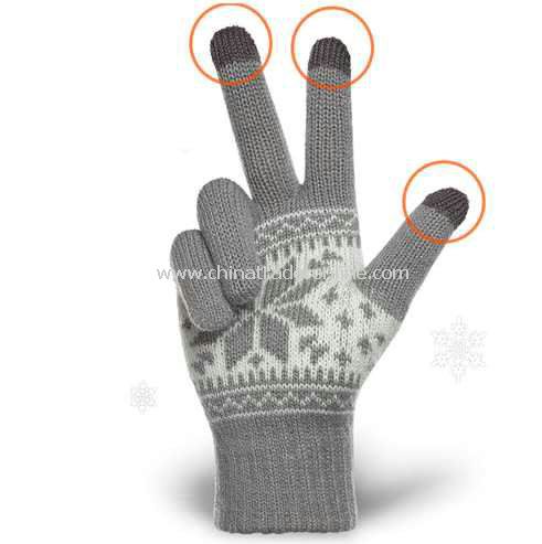 New Ladies Warm Wool Blends Touch Screen Gloves For iPhone iPod Smart Phones from China