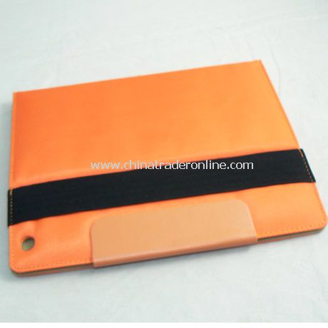 PU Leather Cover Case for iPad 2 ORANGE