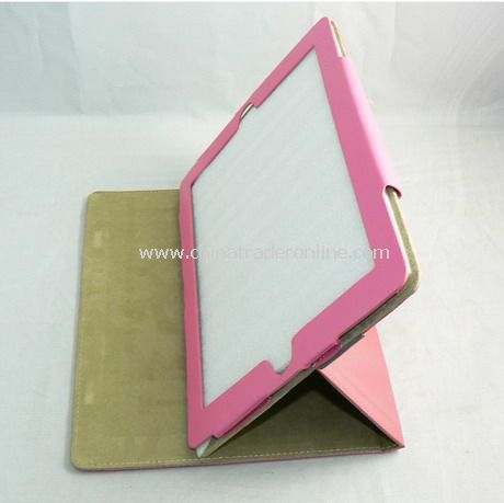 PU Leather Cover Case for iPad 2 PINK