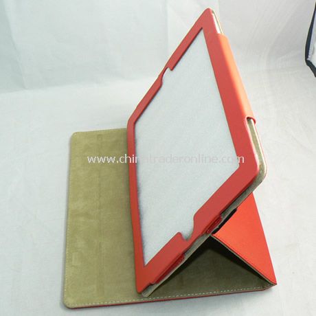 PU Leather Cover Case for iPad 2 red from China