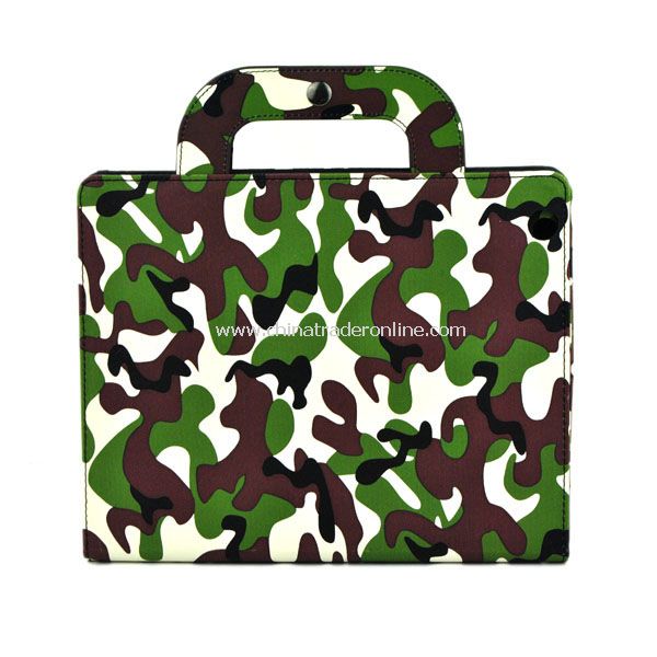 Stylish Camo Portable PU Leather Bag Case Cover Hand Bag Case Protector for iPad 2 iPad 3