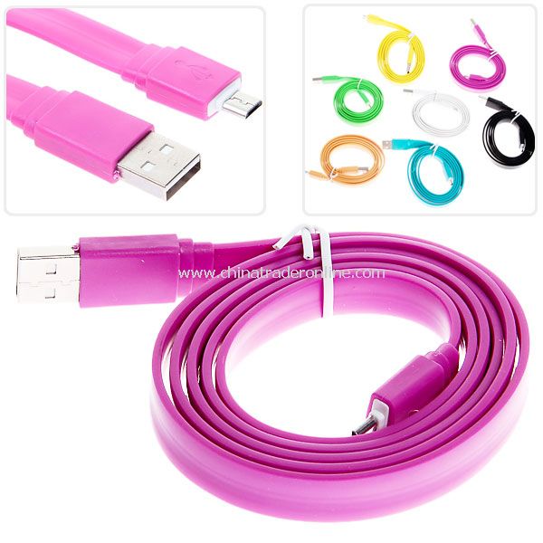 1m Noodle Style Micro USB Cable for HTC/Samsung/Blackberry etc from China