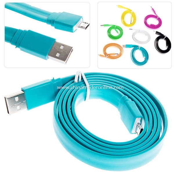 1m Noodle Style Micro USB Cable for HTC/Samsung/Blackberry etc