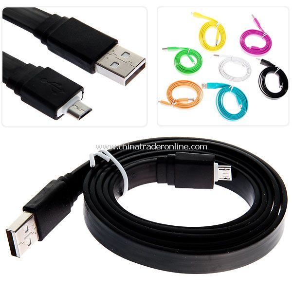 1m Noodle Style Micro USB Cable for HTC/Samsung/Blackberry etc from China