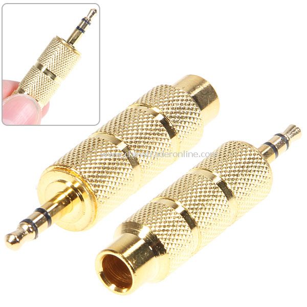 Gold-plated 3.5mm Male Stereo to 6.35mm Female Audio Connector Adaptor -Gold