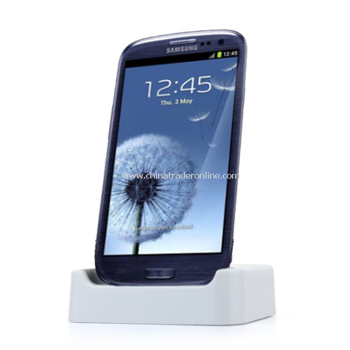 Samsung Galaxy SIII GT-i9300 Desktop Docking Station Charger Mount Cradle White