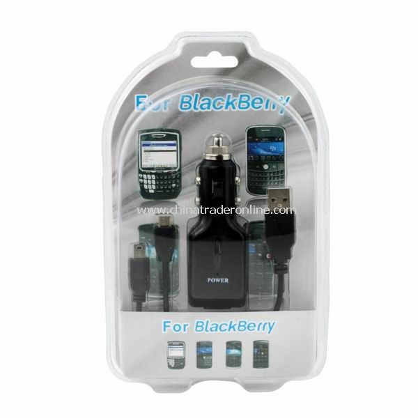 USB CAR CHARGER + USB CABLE FOR Blackberry CELL PHONE from China