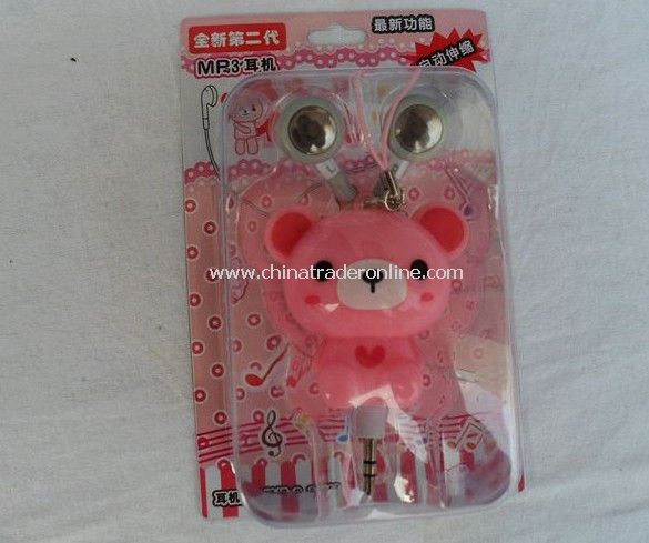 3.5mm Plugy Earphone Catoon Style Automatic Flexible Earphone Pink Rilakkuma