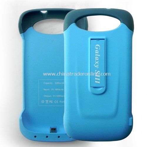 External Power Backup Rechargeable Battery 3200mah Hard Case Cover with Stand for Samsung Galaxy S3