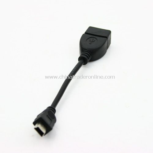 Short USB Female to Right Angled 90 Degree Mini USB Male OTG Host Cable 0.4 Feet -Black
