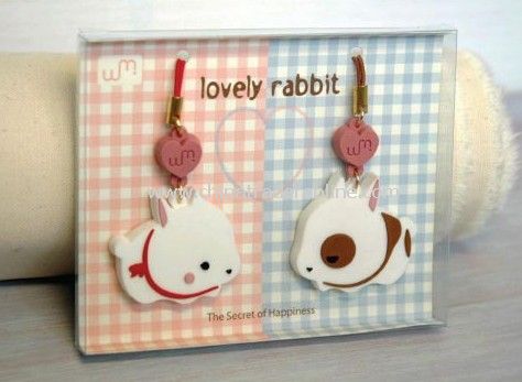 Couple love rabbits phone pendant from China