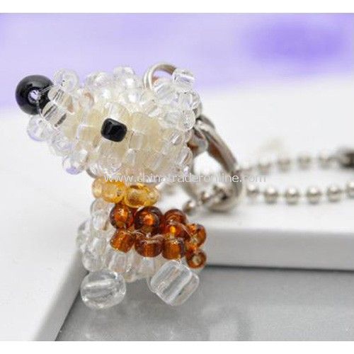 Hand-beaded pet dog pendant from China