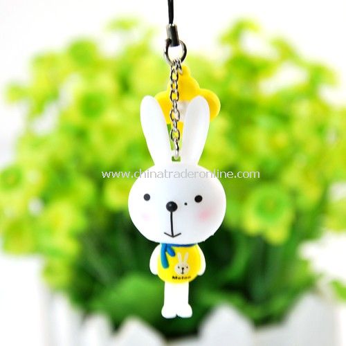 Lovely nodding microphone rabbit pendant / phone pendant random color