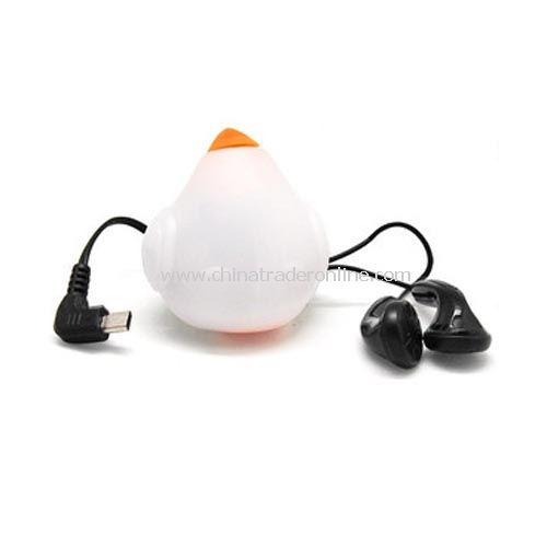 Peach phone pendant / headphone winder (orange+white)