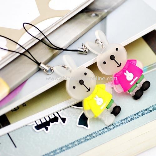 The microphone rabbit couple phone pendant (one pair) random color