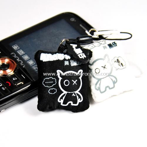 An amuse rub with Blackie couple phone screen / mobile phone pendant