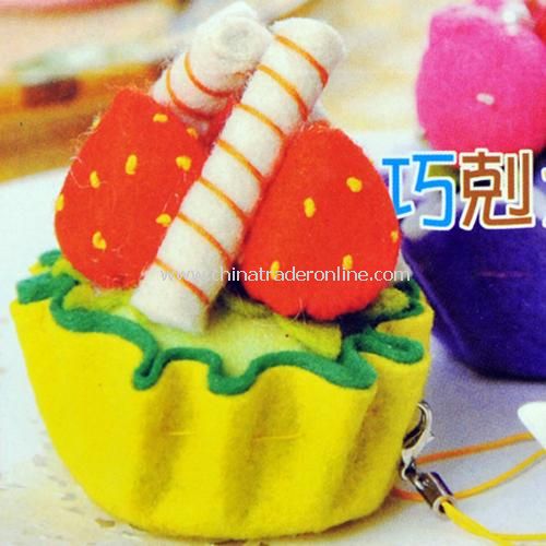 DIY manual weaving phone pendant - chocolate bars, cake random color from China