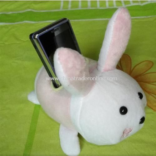 Super cute Lucky Rabbit plush phone holder / remote control holder from China