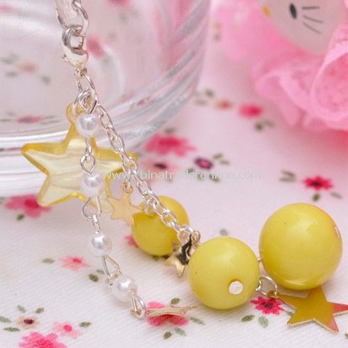 The lovely star matched the yellow ball / pearl pendant