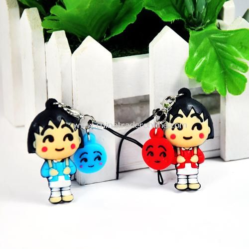 Three-dimensional small balls couple, mobile phone pendant (1pair) from China