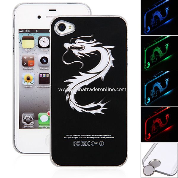 Dragon Pattern Flash LED Color Changed Protector Case for iPhone 4/4S from China