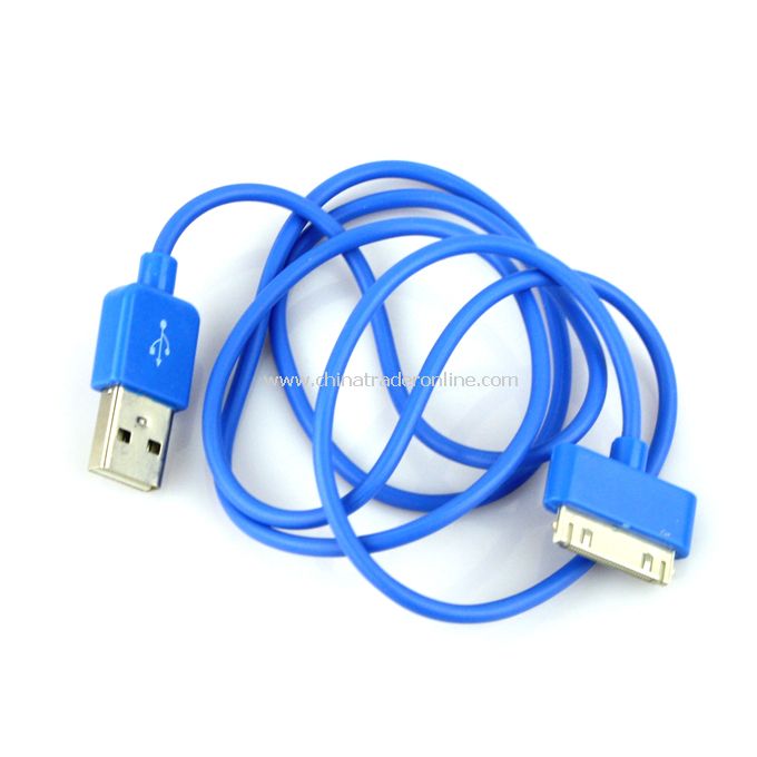 New USB Data Charger Cable Cord for Apple iPhone iPod iTouch Blue from China