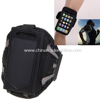 Stylish Reticular Sports Armband Pouch Case Arm Strap Holder for iPhone 4 4S - Grey
