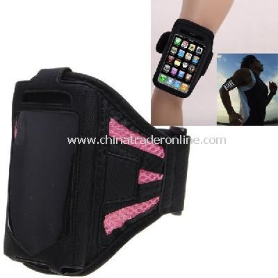 Stylish Reticular Sports Armband Pouch Case Arm Strap Holder for iPhone 4 4S - Pink from China