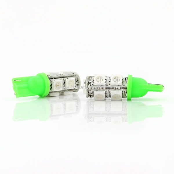 2 x T10 194 168 W5W 9-SMD Green 12V LED Car Wedge Light