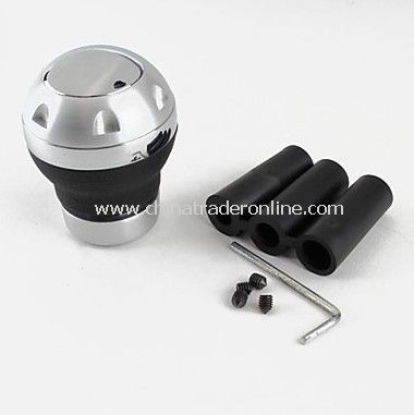 Aluminum Car Gear Shift Stick Knob Momo (Silver + Black)