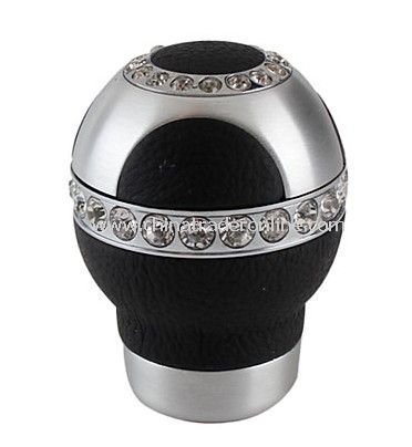 Aluminum Crystal Car Gear Shift Stick Knob Momo (Silver + Black) from China