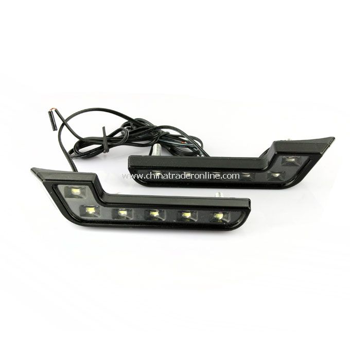 12V Car White L 6 LED DRL Daytime Running Fog Head Light Lamp