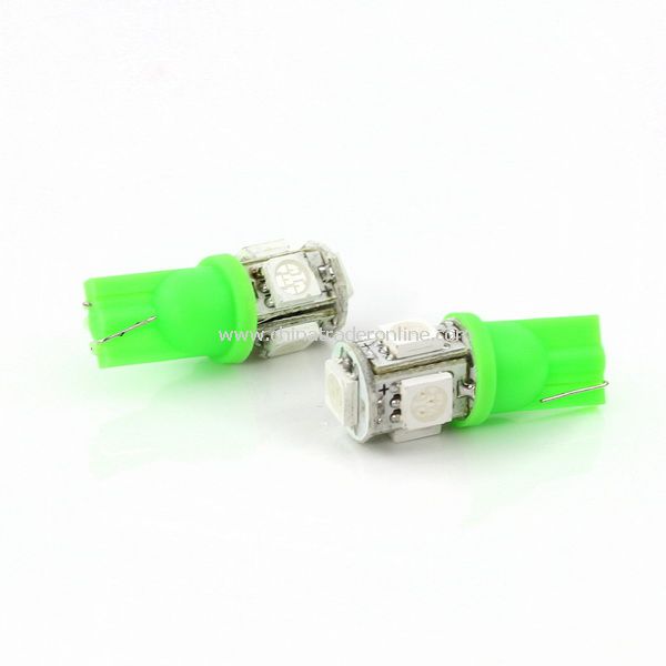 2 x T10 194 168 W5W 5-SMD Green 12V LED Car Wedge Light from China